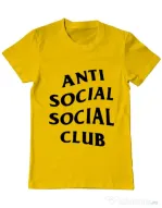 Tricou ADLER barbat Anti social Club Galben