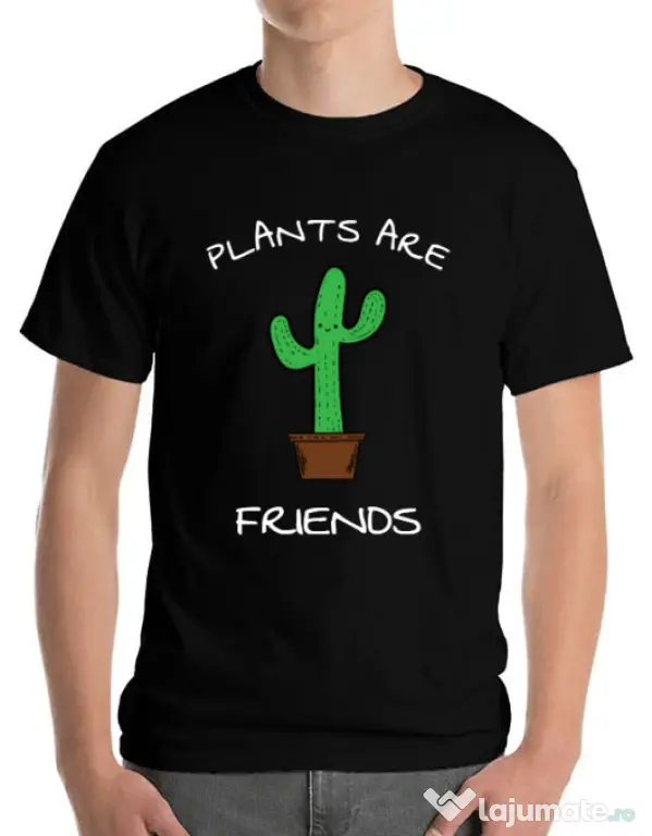 Tricou ADLER barbat Plants are friends Negru