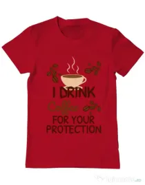 Tricou ADLER barbat Coffee for protection Rosu
