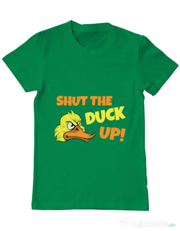 Tricou ADLER barbat Shut the duck up Verde mediu