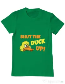 Tricou ADLER barbat Shut the duck up Verde mediu