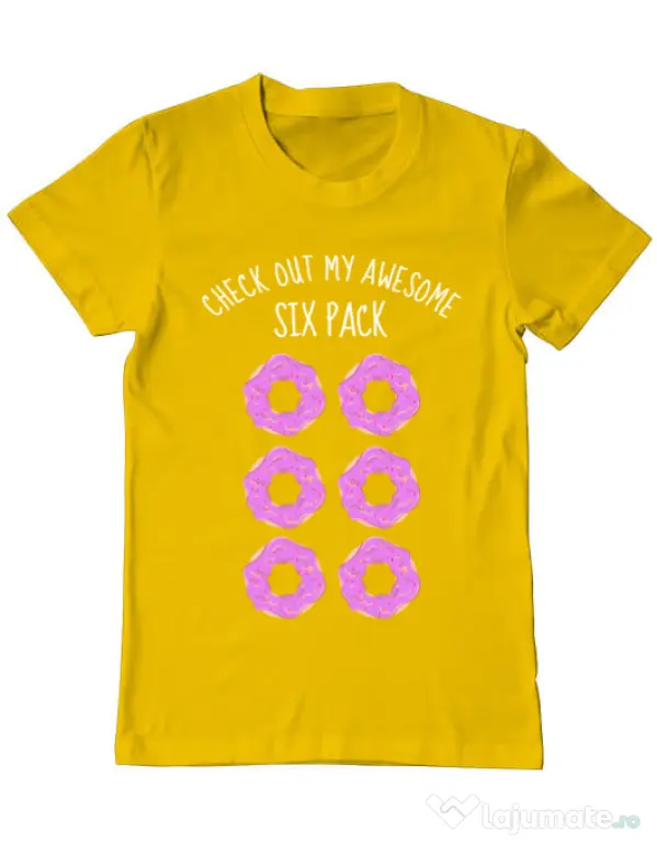 Tricou ADLER barbat Awesome sixpack Galben