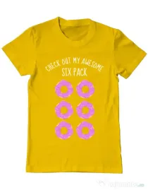 Tricou ADLER barbat Awesome sixpack Galben