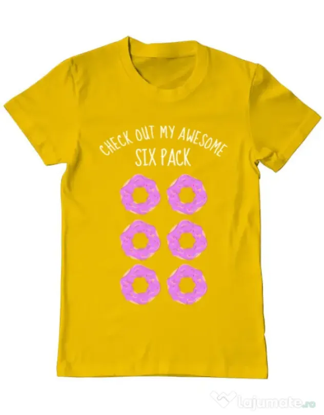 Tricou ADLER barbat Awesome sixpack Galben