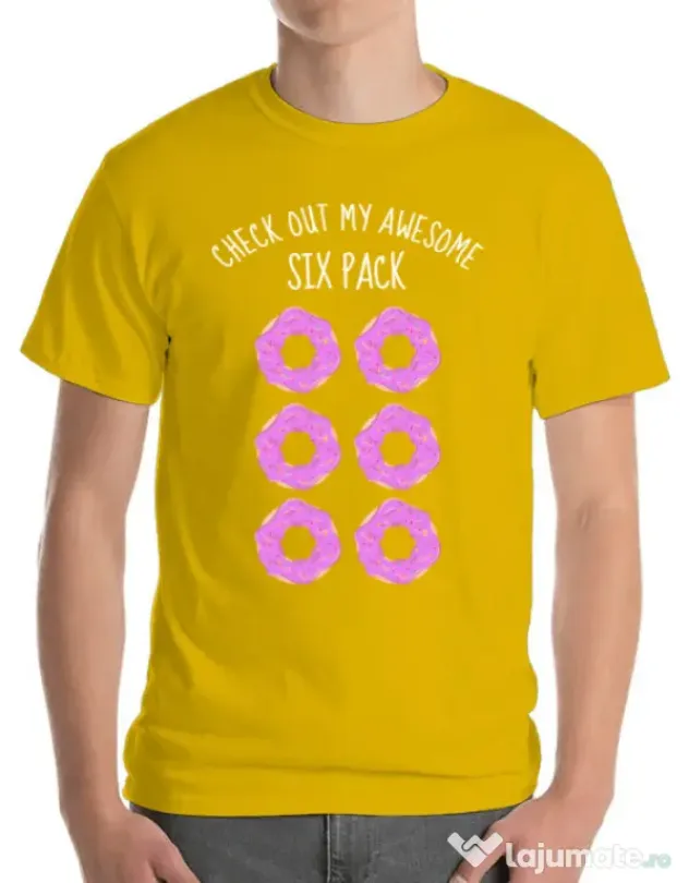 Tricou ADLER barbat Awesome sixpack Galben