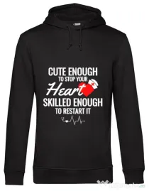 Hoodie barbat cu gluga Cute enough Negru