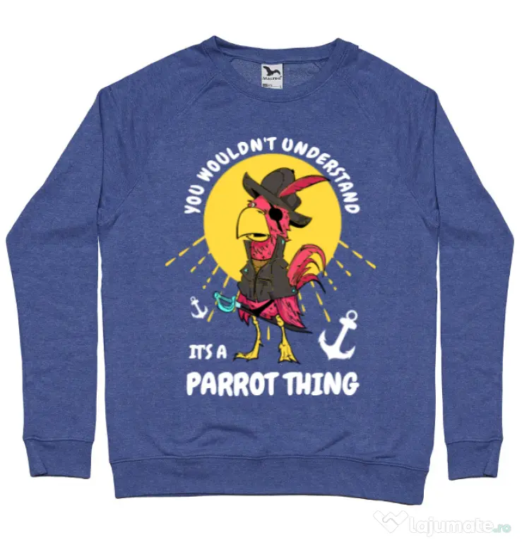 Bluza ADLER barbat It’s a parrot thing Albastru melanj