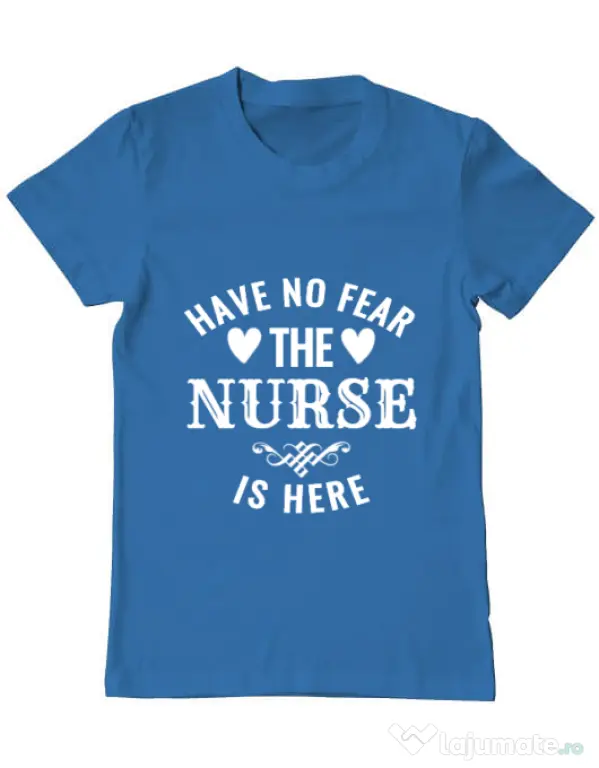 Tricou ADLER barbat The nurse is here Albastru azuriu