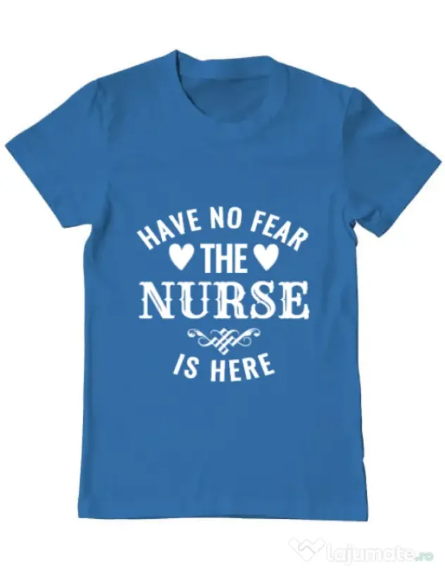 Tricou ADLER barbat The nurse is here Albastru azuriu