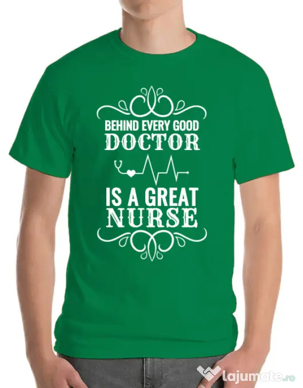 Tricou ADLER barbat Great nurse Verde mediu