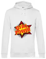 Hoodie barbat cu gluga Girl power Alb