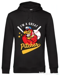 Hoodie barbat cu gluga Great pitcher Negru