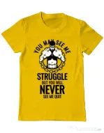 Tricou ADLER barbat Never quit Galben