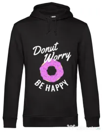 Hoodie barbat cu gluga Be happy Negru