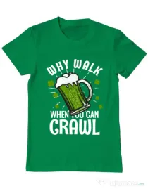 Tricou ADLER barbat Why walk Verde mediu