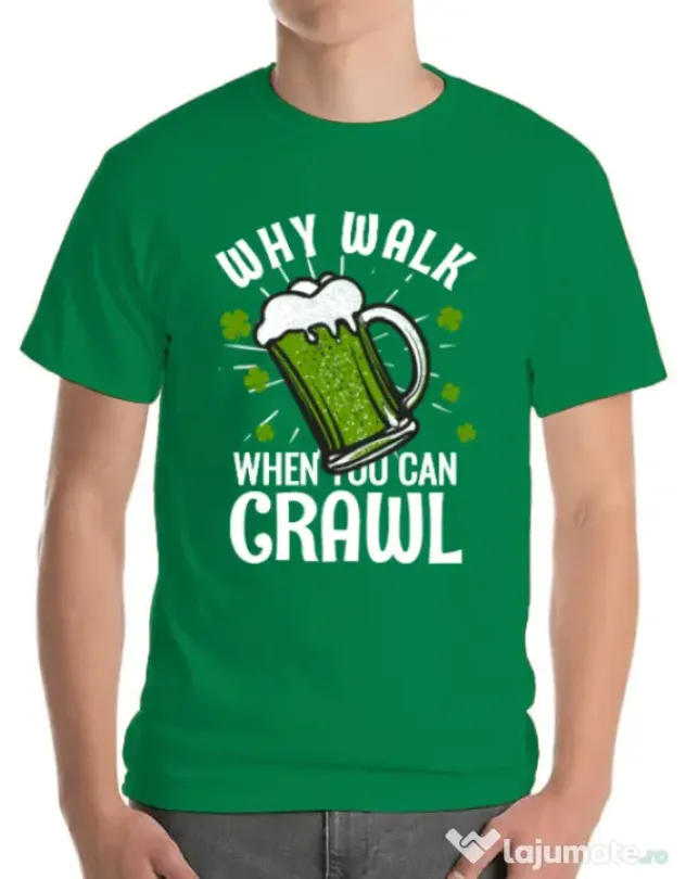 Tricou ADLER barbat Why walk Verde mediu