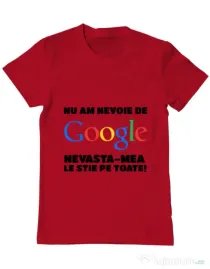 Tricou ADLER barbat Nu am nevoie de google Rosu