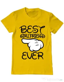 Tricou ADLER barbat Best girlfriend ever Galben
