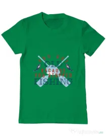 Tricou ADLER barbat You stopped fishing Verde mediu