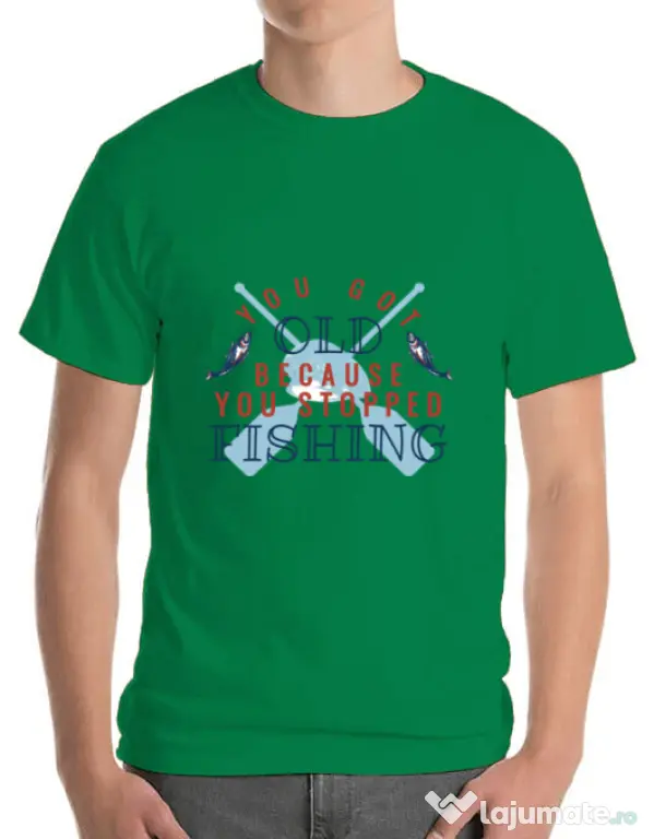 Tricou ADLER barbat You stopped fishing Verde mediu