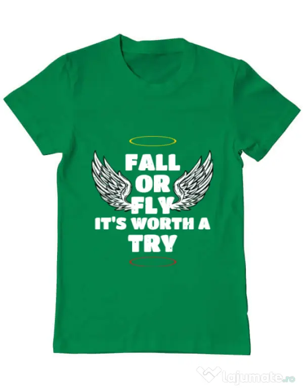 Tricou ADLER barbat Fall or fly Verde mediu