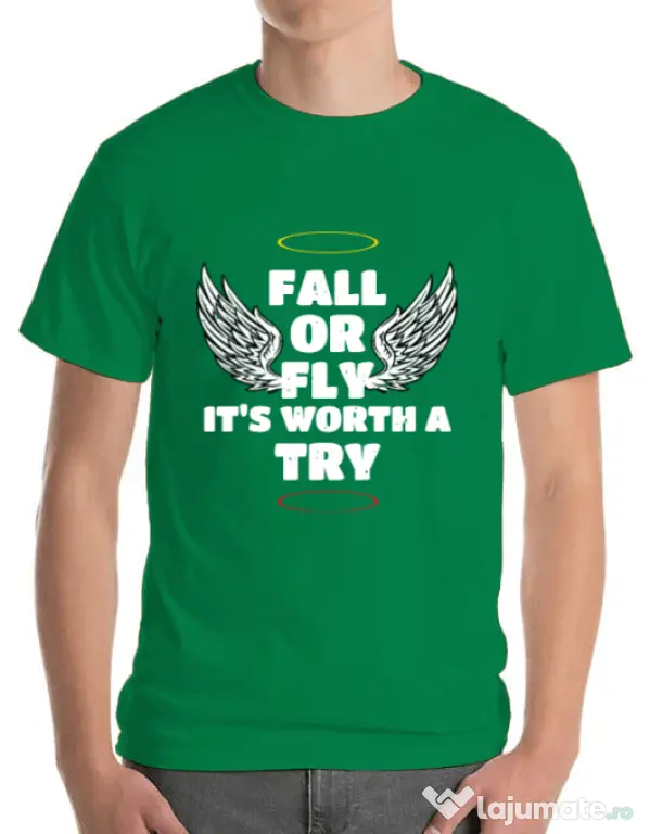 Tricou ADLER barbat Fall or fly Verde mediu