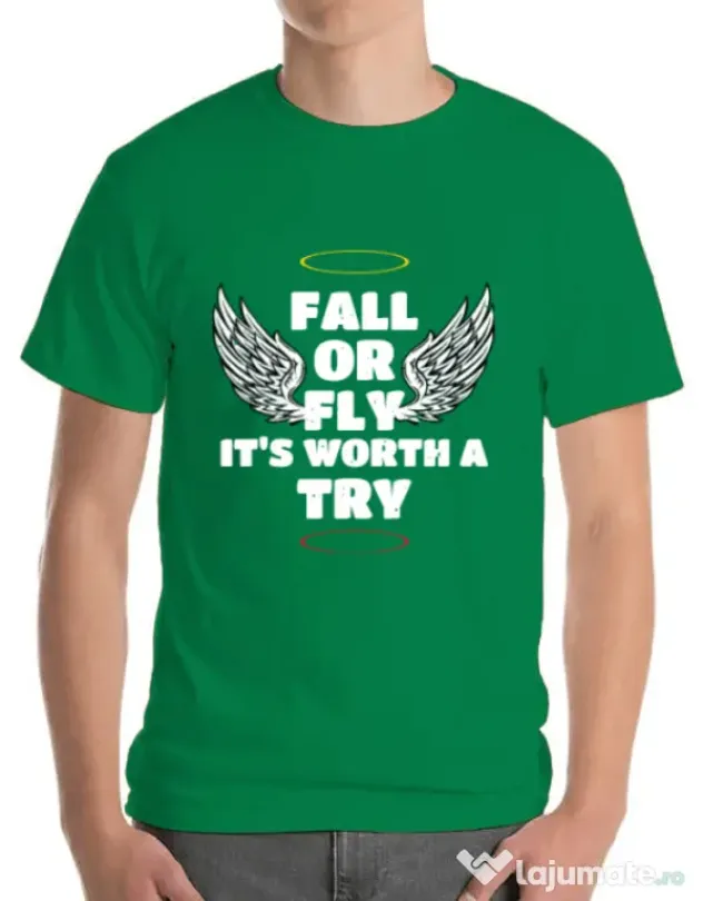 Tricou ADLER barbat Fall or fly Verde mediu
