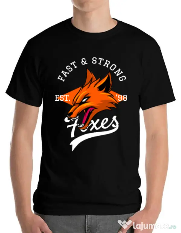 Tricou ADLER barbat Fast and strong Negru