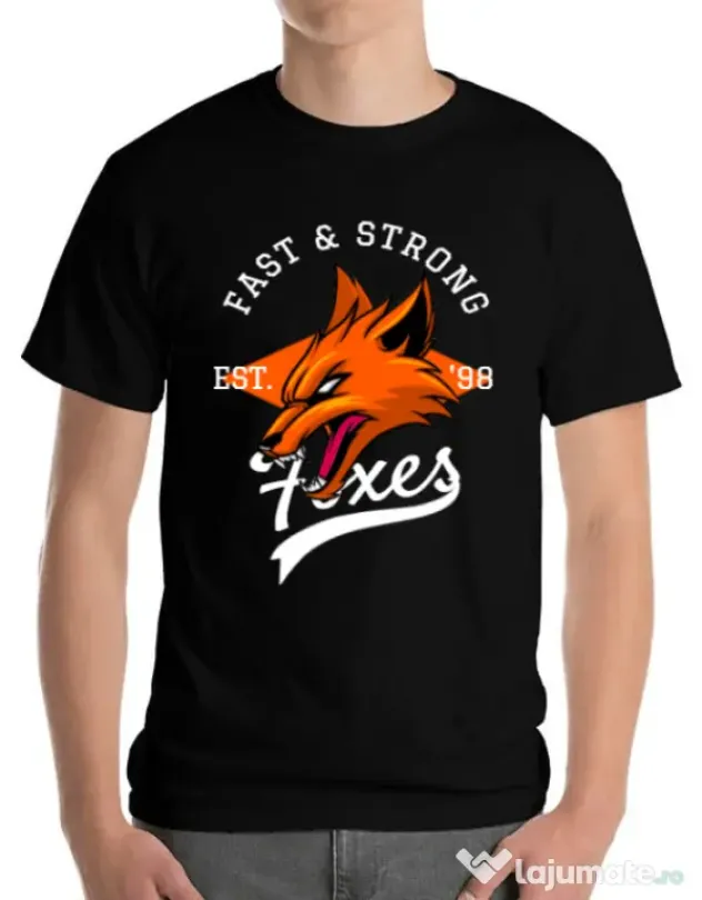 Tricou ADLER barbat Fast and strong Negru