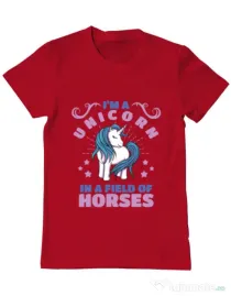 Tricou ADLER barbat Just a unicorn Rosu