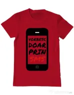 Tricou ADLER barbat Vorbesc doar prin sms Rosu