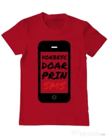 Tricou ADLER barbat Vorbesc doar prin sms Rosu