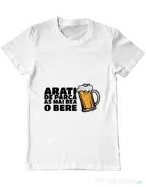 Tricou ADLER barbat As mai bea o bere Alb