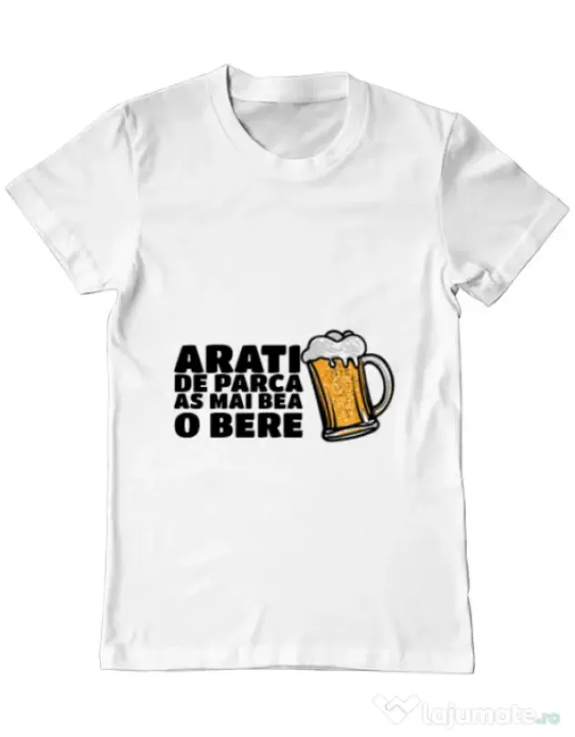 Tricou ADLER barbat As mai bea o bere Alb