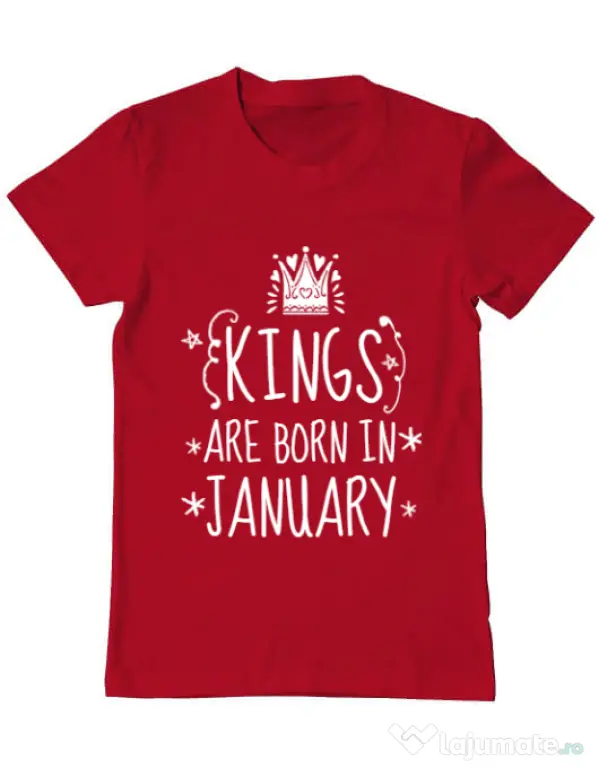 Tricou ADLER barbat Kings are born in january Rosu