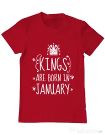 Tricou ADLER barbat Kings are born in january Rosu