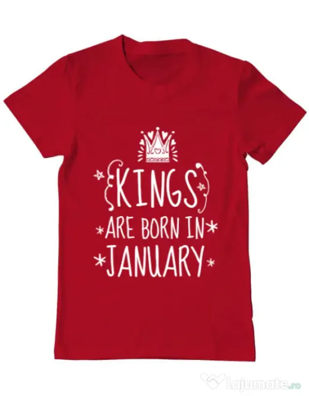 Tricou ADLER barbat Kings are born in january Rosu