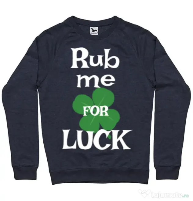 Bluza ADLER barbat Rub me for luck Denim inchis