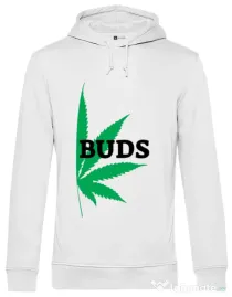 Hoodie barbat cu gluga Best buds 2 Alb