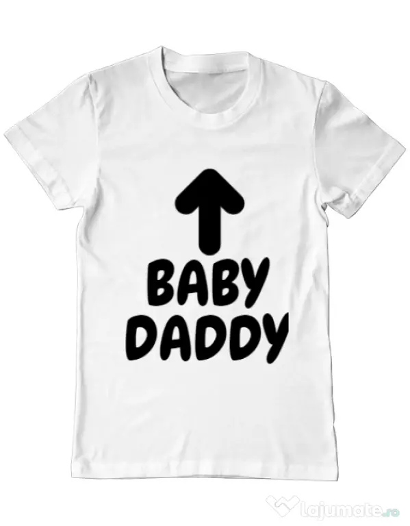 Tricou ADLER barbat Baby daddy Alb