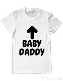 Tricou ADLER barbat Baby daddy Alb