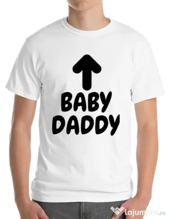 Tricou ADLER barbat Baby daddy Alb
