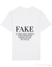 Tricou STANLEY STELLA barbat Fake is the new trend Alb