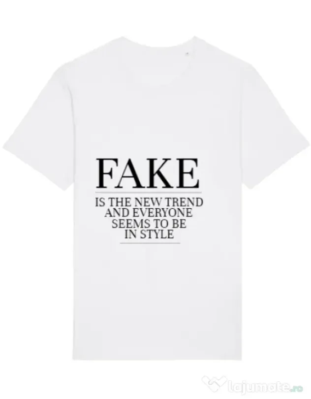 Tricou STANLEY STELLA barbat Fake is the new trend Alb