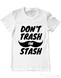 Tricou ADLER barbat Do not trash the stash Alb