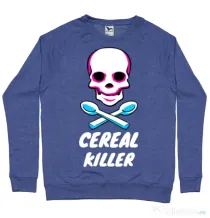 Bluza ADLER barbat Cereal killer Albastru melanj