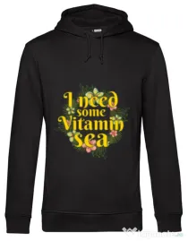 Hoodie barbat cu gluga I need some vitamin sea Negru