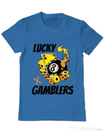 Tricou ADLER barbat Lucky gamblers Albastru azuriu