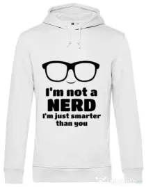 Hoodie barbat cu gluga Smarter than you Alb