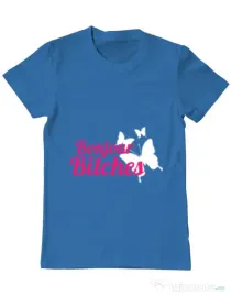 Tricou ADLER barbat Bonjour bitches Albastru azuriu